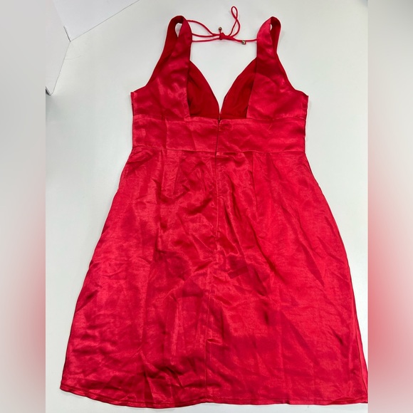 Selfie Leslie Come What May Pintuck Pleat Gathered Side Mini Dress Red NEW L/XL - Picture 4 of 16